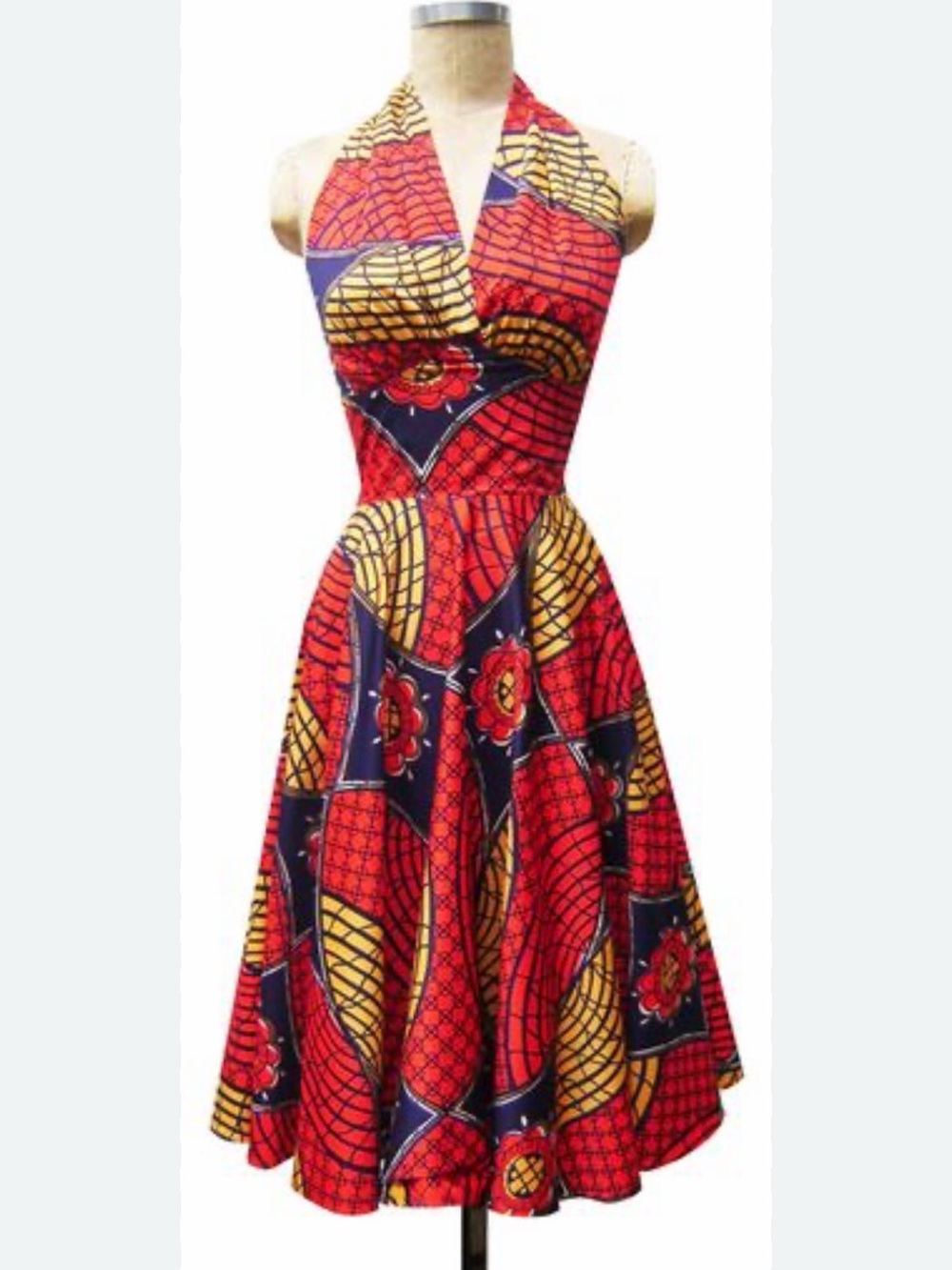 Trashy Diva Tribal print Halter Fit-and-Flare Dress Candice Gwinn Size 4